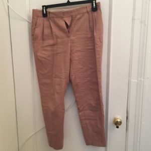 Massimo Dutti pink/blush cropped trousers, size 10
